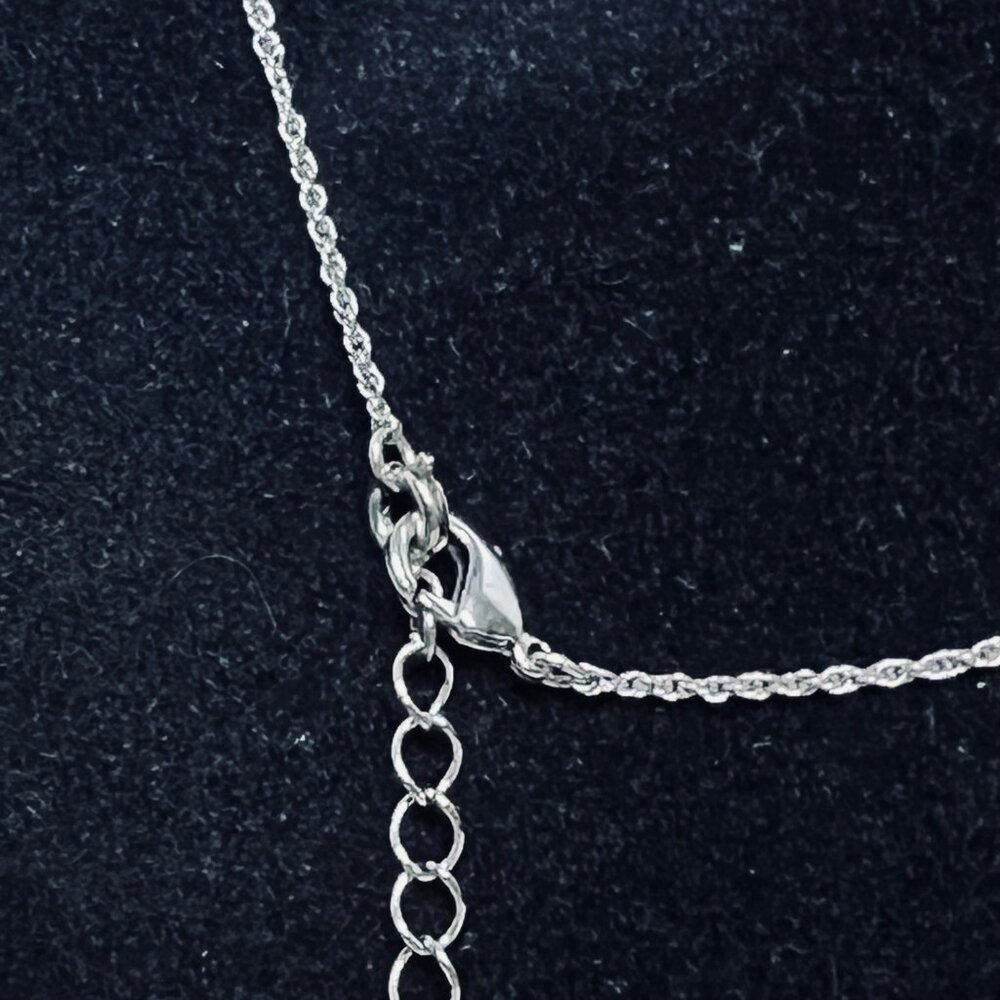 Nina Ricci Silver Tone, Blue & Clear Rhinestone Necklace & 2 Pair Earrings (5570 - Picture 6 of 8